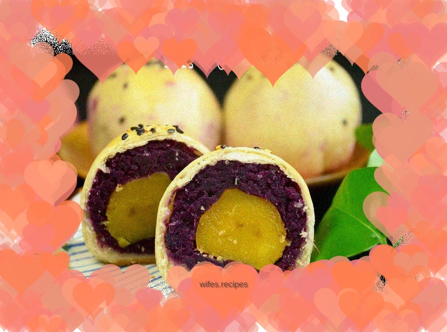 Purple sweet potato egg yolk cake