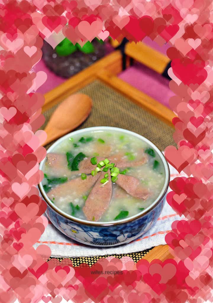 Spinach and Pork Liver Porridge