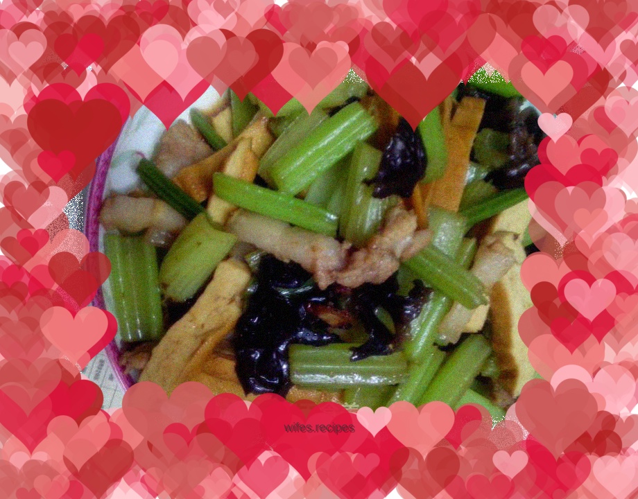 Stir-fried dried tofu with celery
