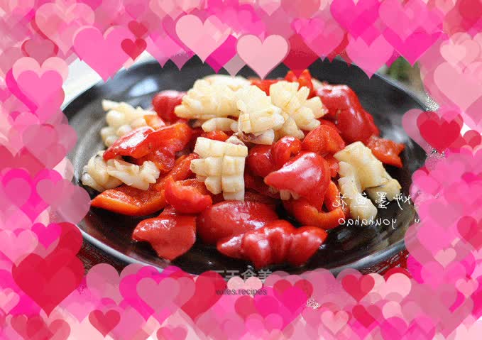 Stir-fried cuttlefish flowers