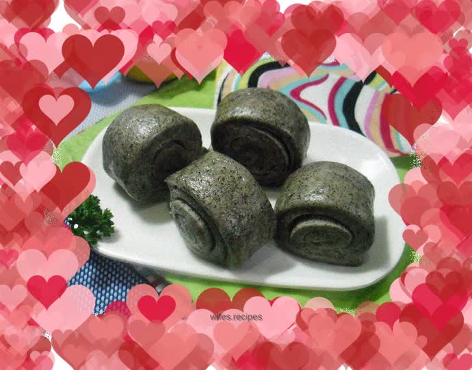 Black sesame steamed buns