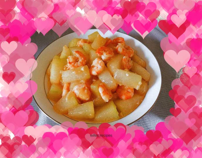 Grilled winter melon with shrimps