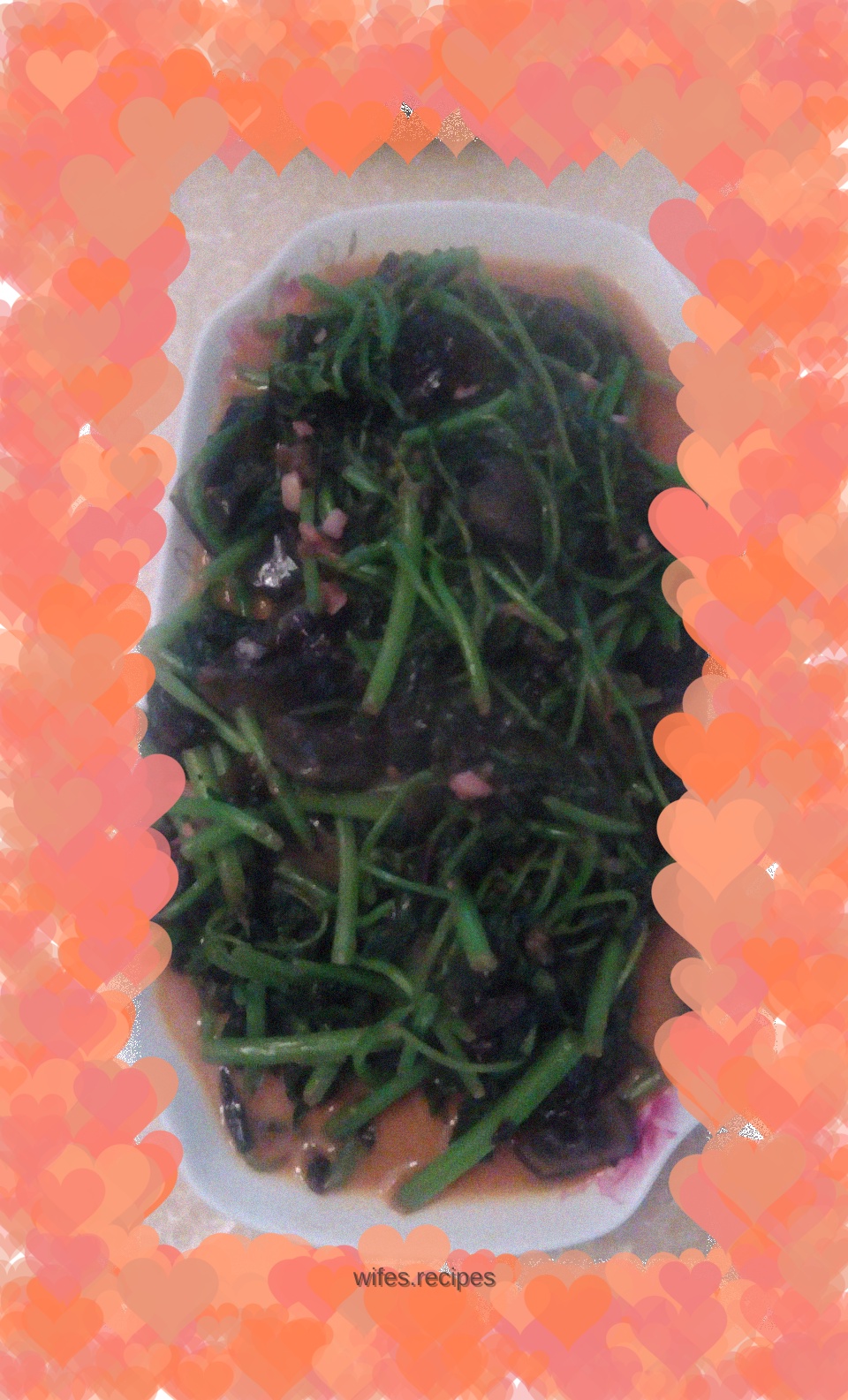 Stir-fried red amaranth with preserved eggs