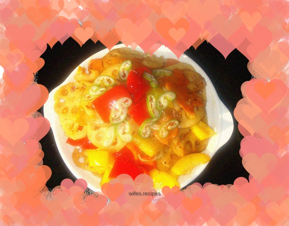 Healthy food--color pepper and lotus root