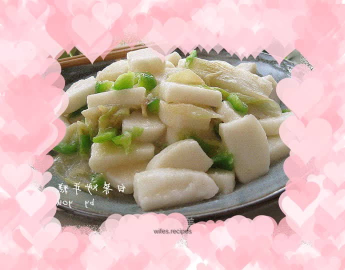 Stir-fried rice cake with cabbage