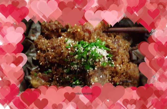 Steamed pork ribs with soy sauce powder