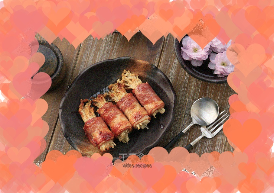 Bacon and Enoki Mushroom Rolls