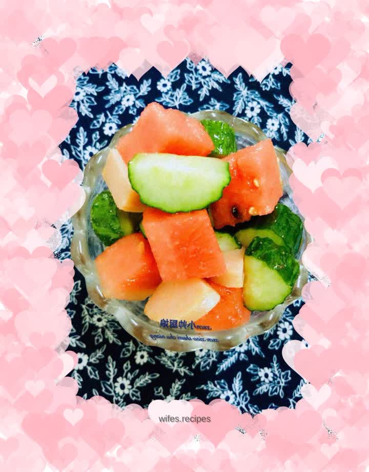 Cold Cucumber Sausage Watermelon Chunks