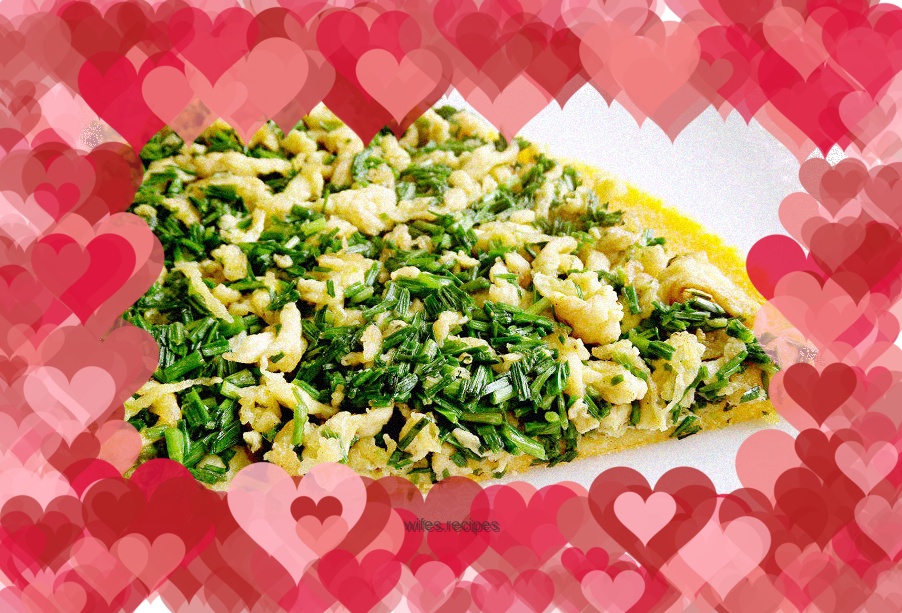 Chive egg paste cake