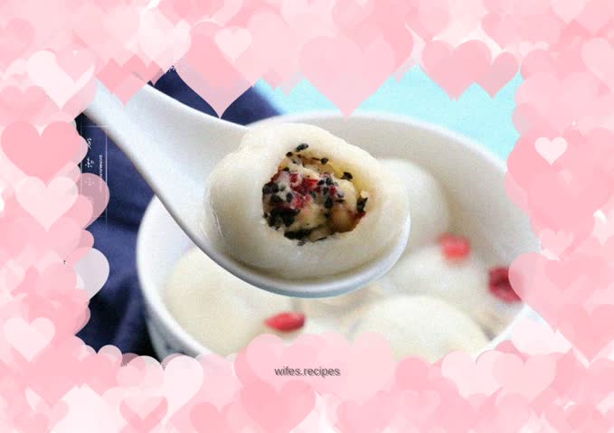 Homemade Rolled Yuanxiao (Cranberry Version with Cheese)