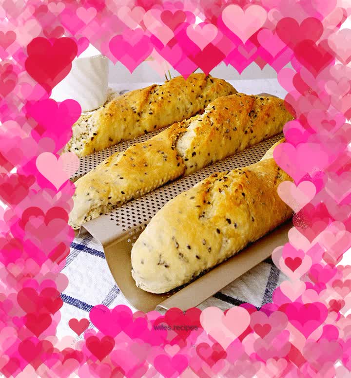 Black sesame baguette