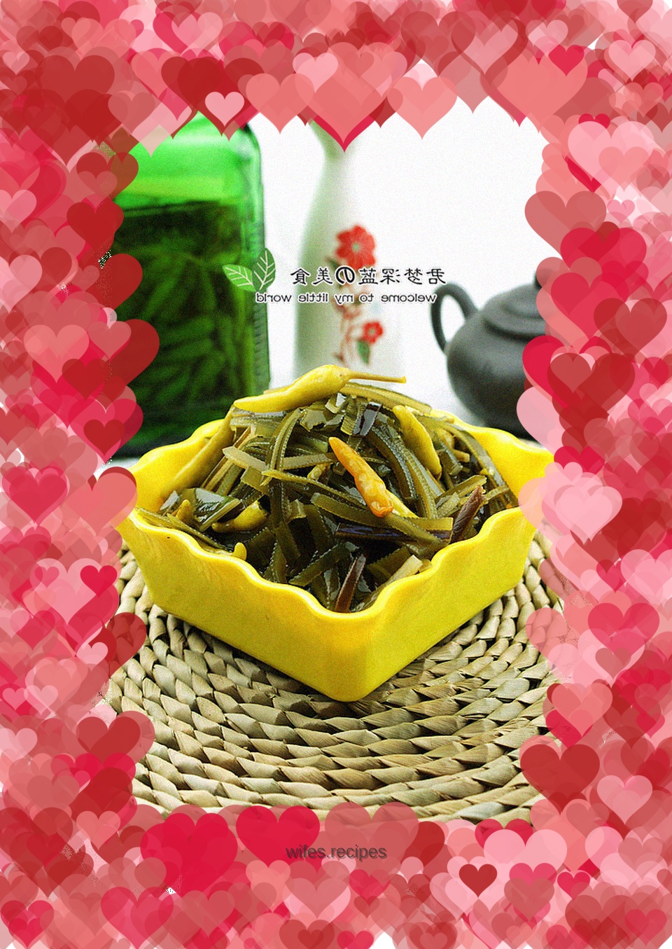 Pickled pepper and kelp shreds