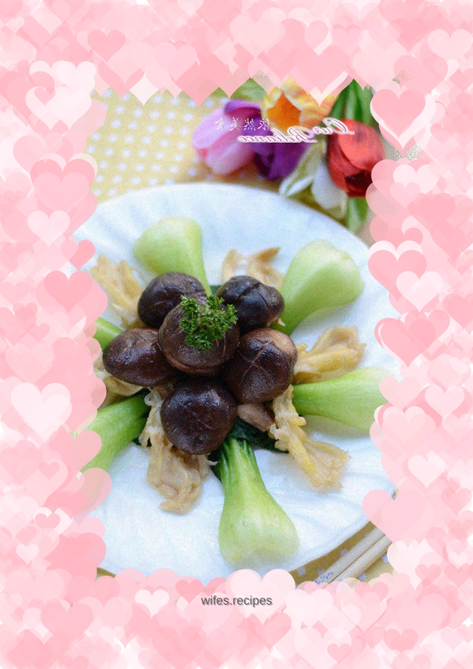 Braised duck feet and mushrooms