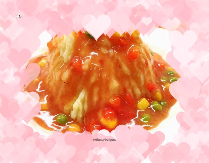 Internet celebrity hot food~~ Volcano mashed potatoes