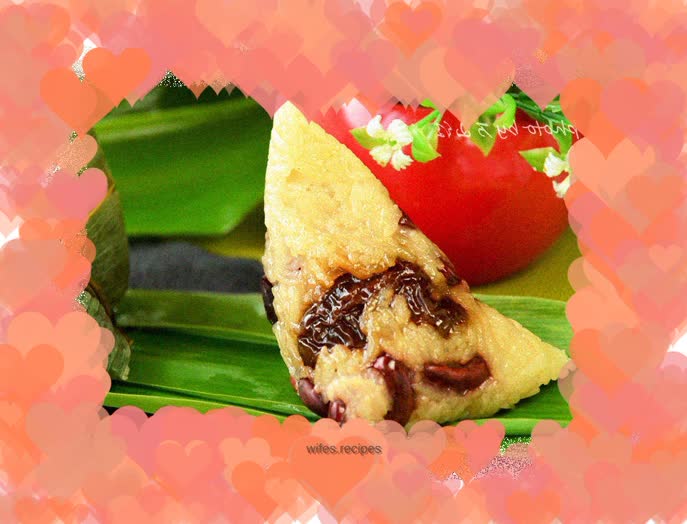 Red kidney bean and double date rice dumplings