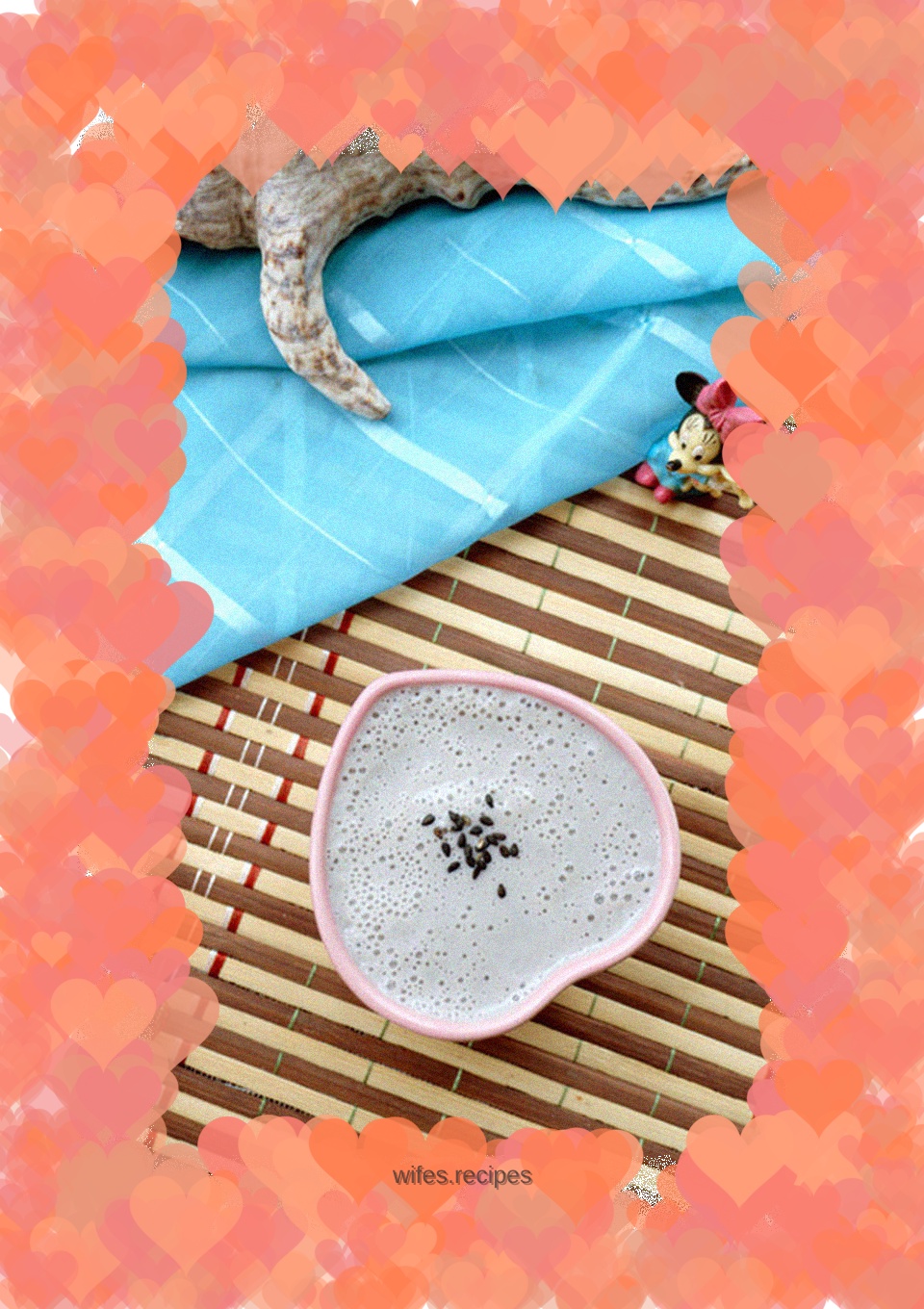 Black sesame, banana and water chestnut milk paste