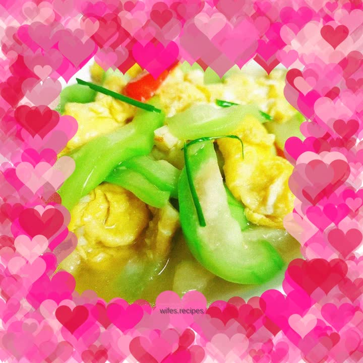 Scrambled eggs with loofah