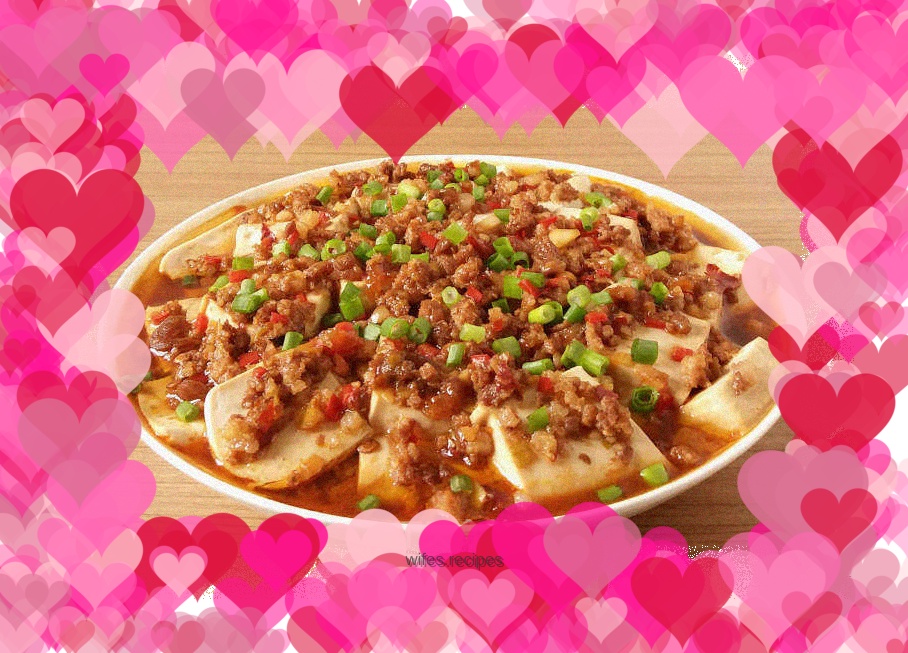 Steamed tofu with minced meat