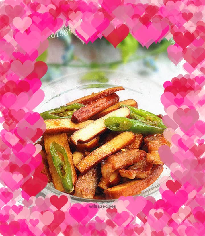 Stir-fried dried pork belly