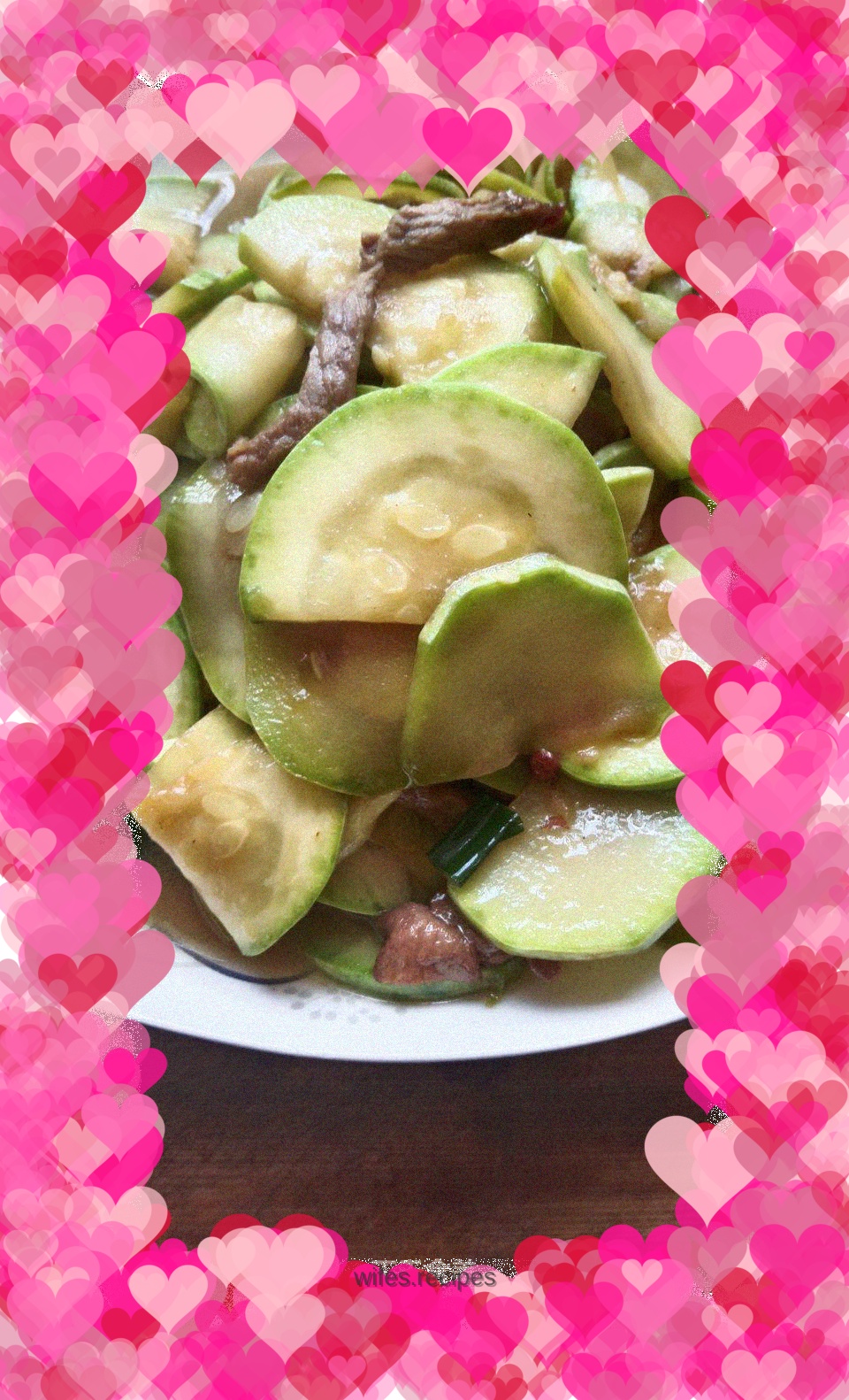 Fried pork with zucchini