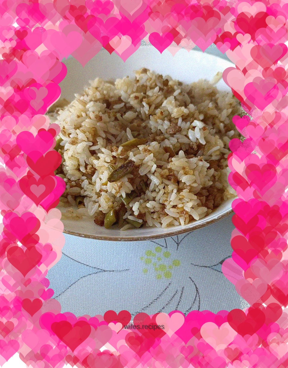 My son’s favorite~ Fried rice with pickled beans