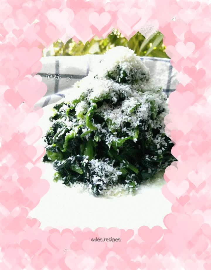 The green hills are everlasting, but the snow is white--coconut mixed with spinach