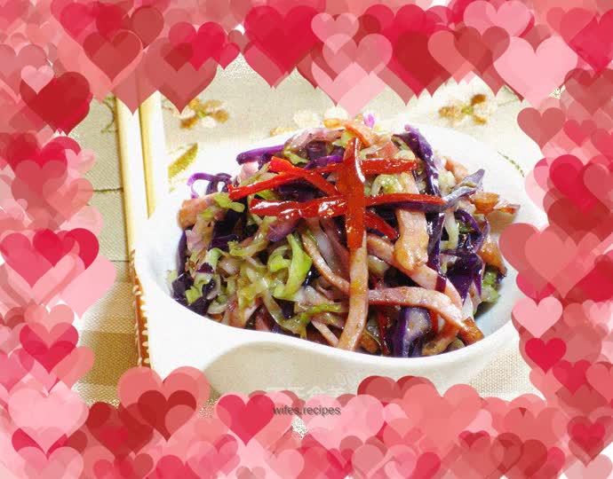 Stir-fried broccoli with ham