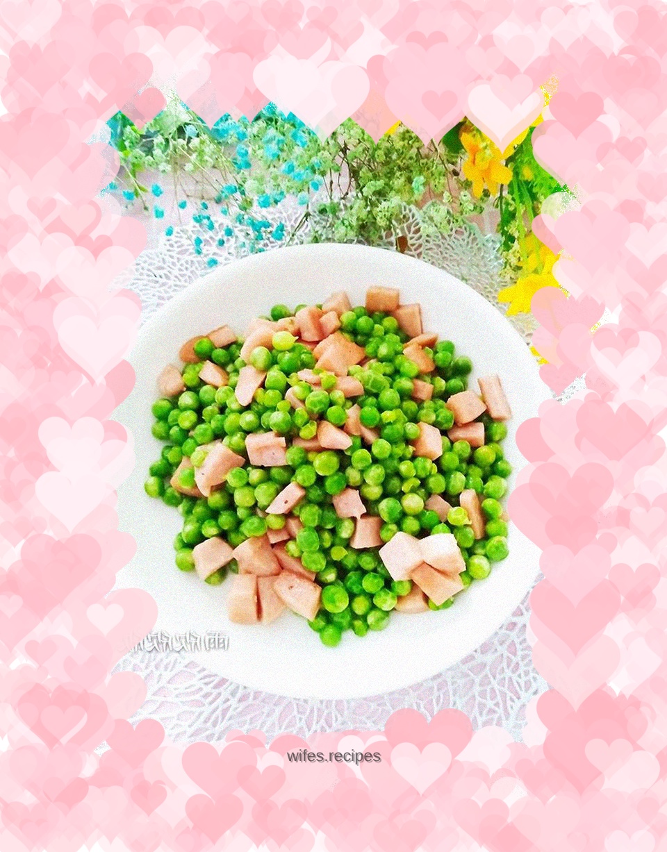 Ham and diced peas