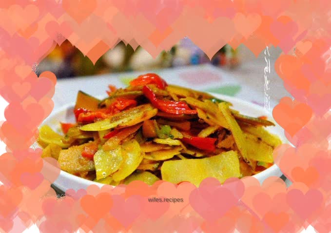 Vegetarian stir-fried melon slices