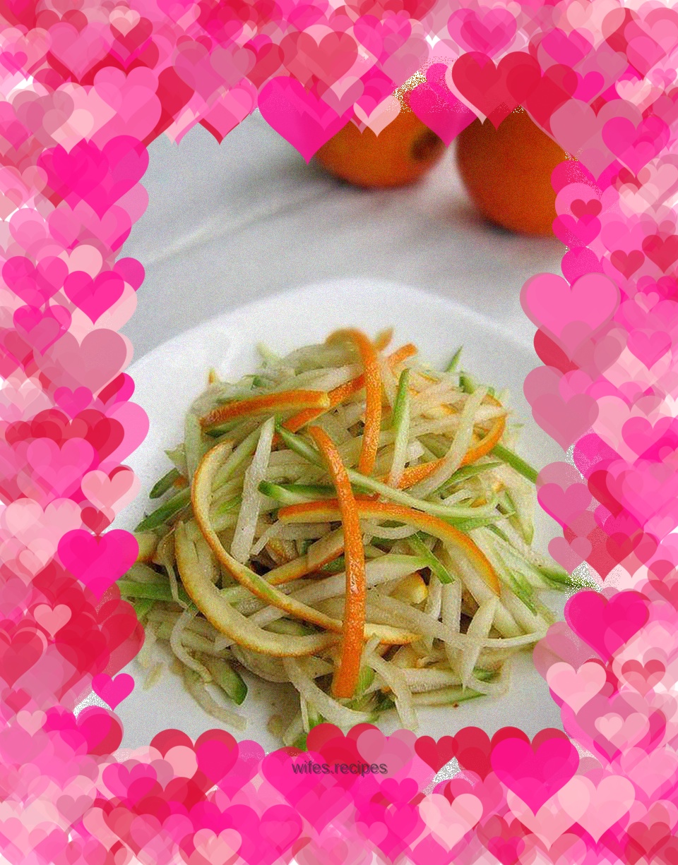 Shredded Green Radish with Orange Peel