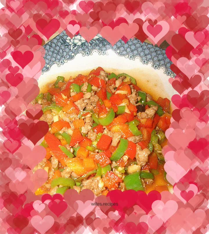 Minced pork with double pepper