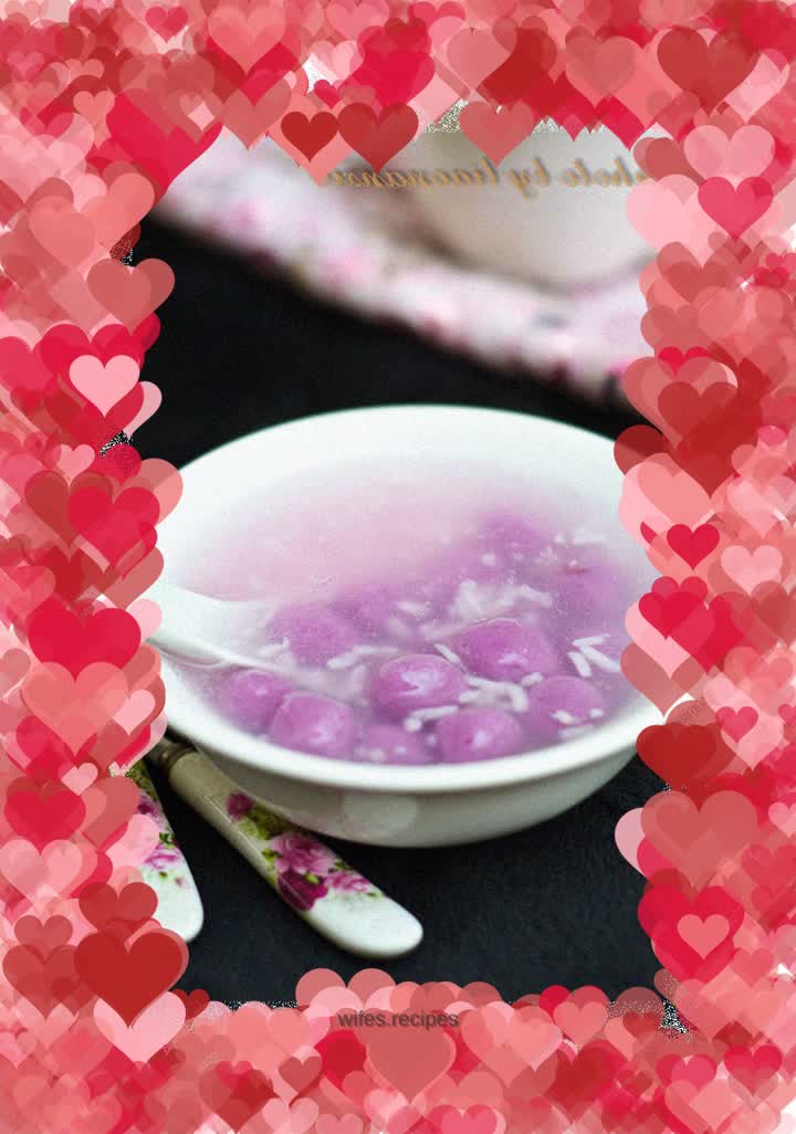 Purple Sweet Potato Ball Soup