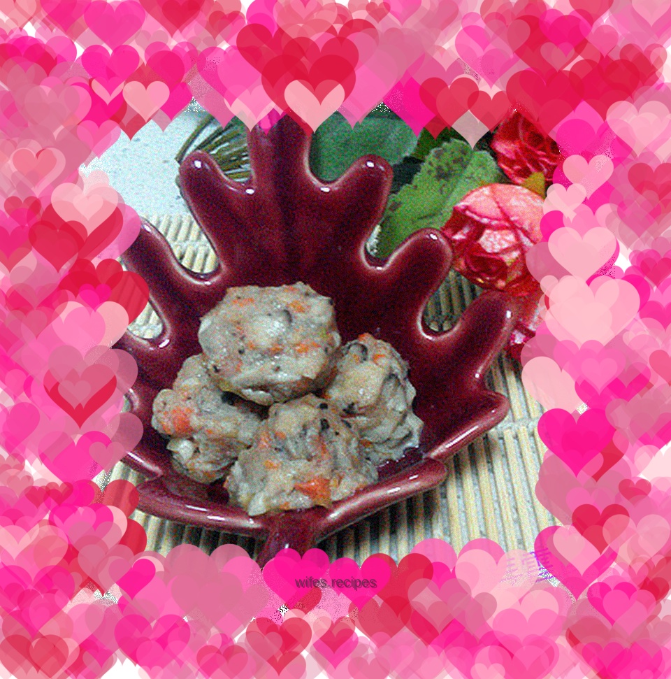 Mushroom, carrot and pork balls