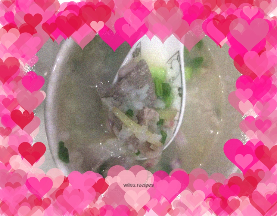 Pork liver powder, sausage and lean meat porridge