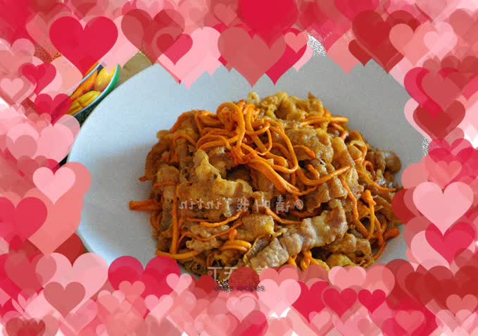 Stir-fried beef with cordyceps flowers