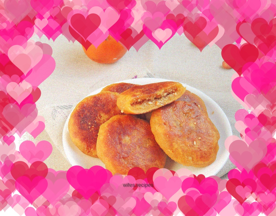 Peanut sesame persimmon cake