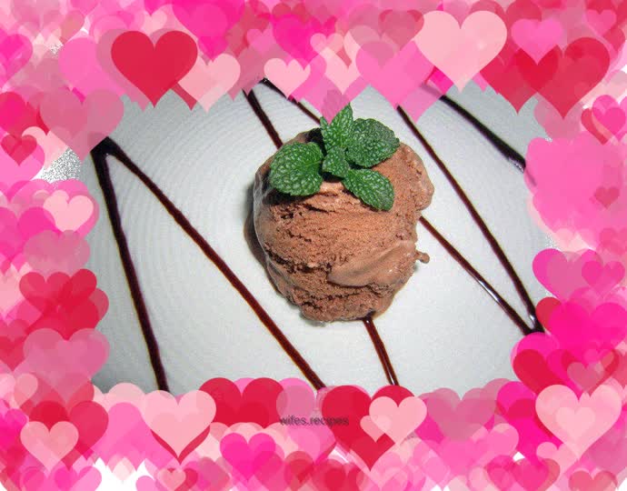 Chocolate ice cream (no stirring version)