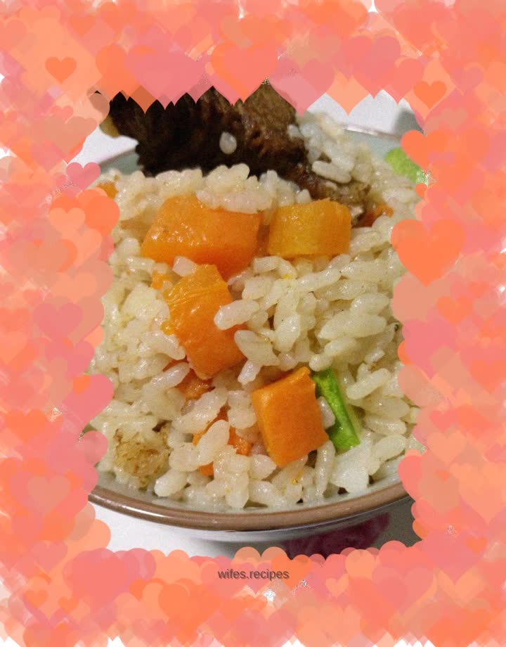 Carrot, yam, pork ribs and rice