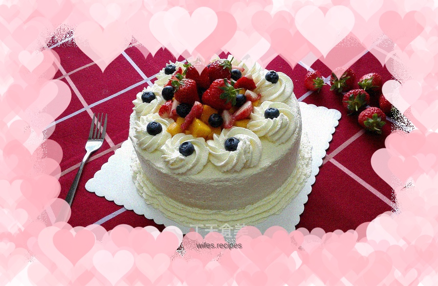 Fruit cream decorated cake (eight-inch super detailed version)