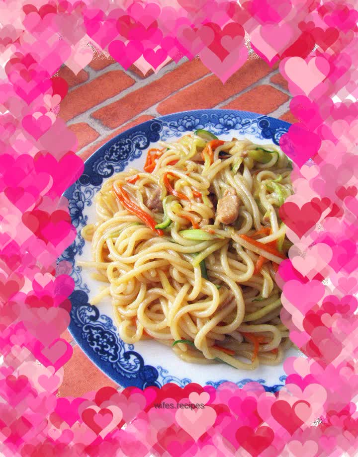 Three shredded fried rice noodles