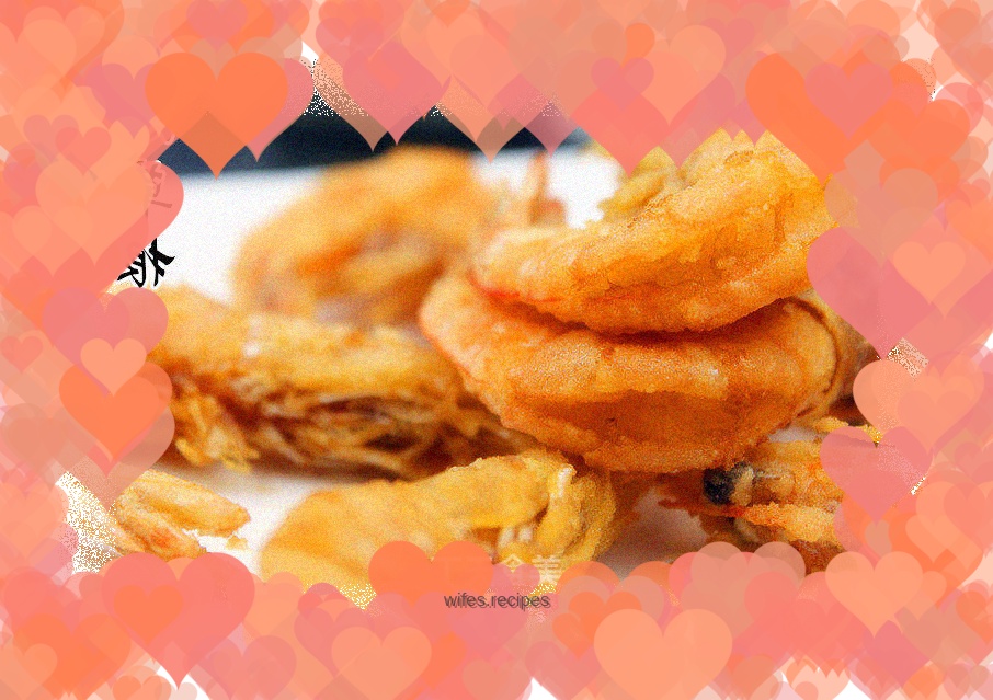 Crispy open-back shrimp