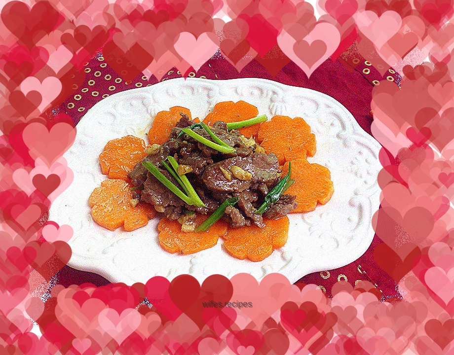 Stir-fried beef with carrots