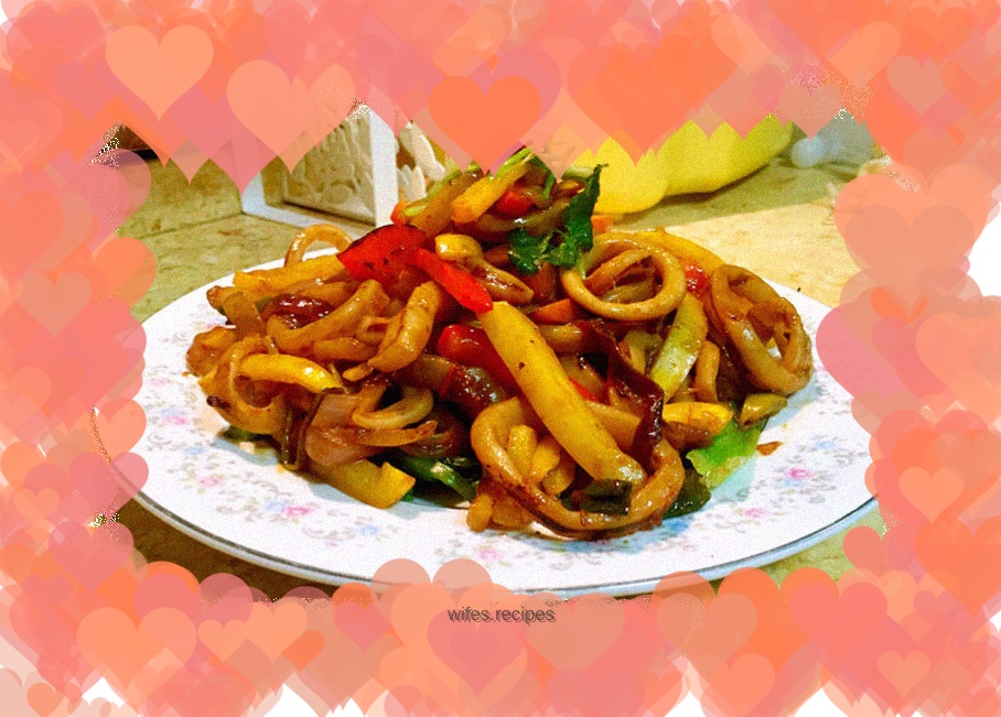 Stir-fried squid rings