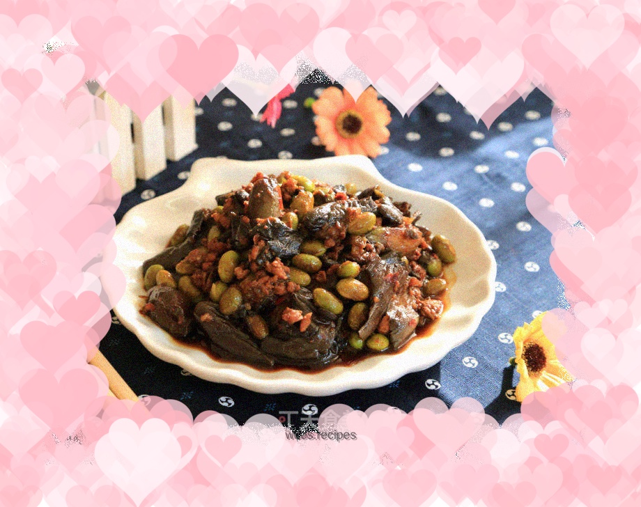 Eggplant and roasted edamame minced meat