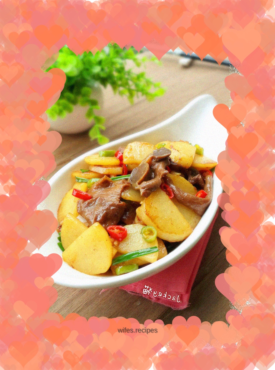 Stir-fried braised chicken gizzards with potato slices