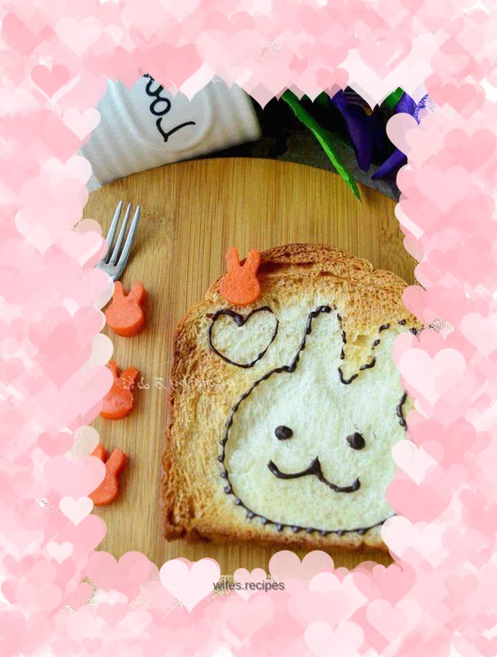 Cute Rabbit Toast Slices