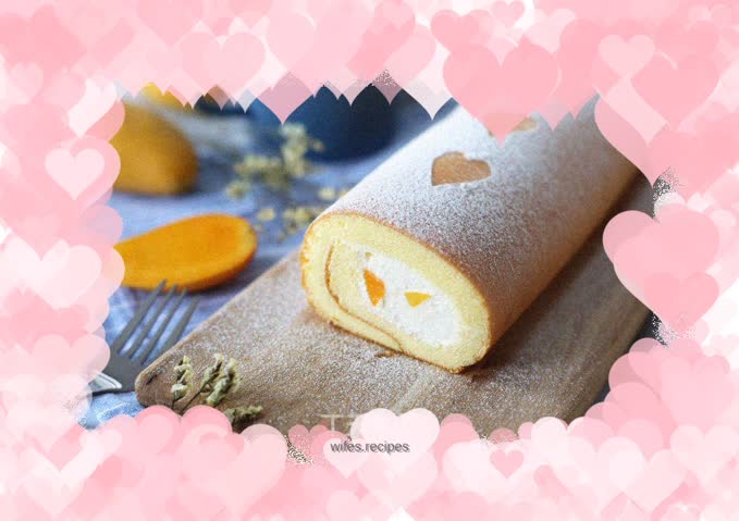 Mango yogurt cake roll