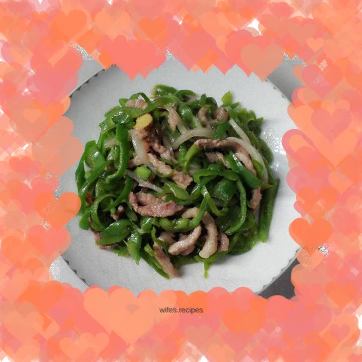 Shredded pork with green pepper