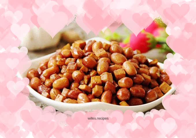 Stir-fried peanuts with dried tofu