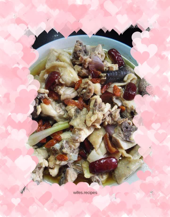 Steamed Chicken with Red Dates and Wolfberry